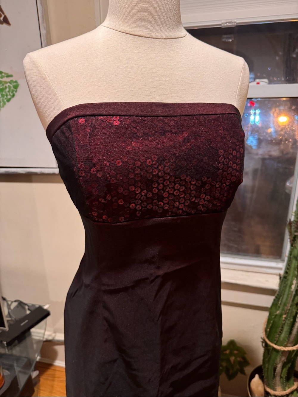 90’s Burgundy Prom Dress